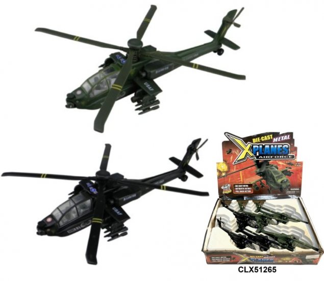 AH-64A Apache Attack Helicopter (U.S. Air Force) 9\" Diecast Model CLX51265