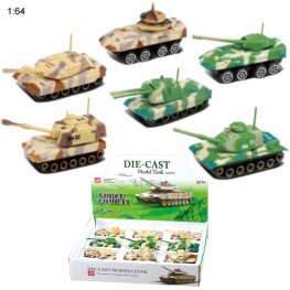 3" Diecast Models 1:64 Combat Tank (6 Assot.)