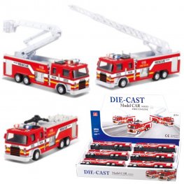 7" Diecast Models 1:32 Fire Engine Truck (3 Assot)
