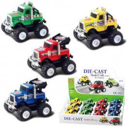 3.5" Diecast Models 1:64 Big Wheel Truck (4 Assorted)