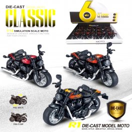 5" Diecast Model 1:14 Moto Bike B (3 Asst. Colours, Pull Back Action) MY2473D-12