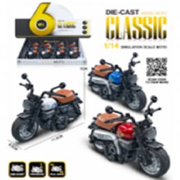 5" Diecast Model 1:14 Moto Bike D (3 Asst. Colours, Pull Back Action) MY2590D-12 5" Diecast Model 1:14 Moto Bike D (3 Asst. Colours, Pull Back Action) MY2590D-12