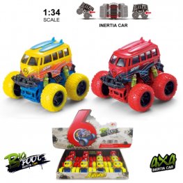 5" 1:34 Diecast Big Wheel VW Bus (3 Assorted, Pull Back Action) MY2591D-12 5" 1:34 Diecast Big Wheel VW Bus (3 Assorted, Pull Back Action) MY2591D-12