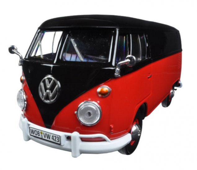 1:24 VW Type 2 (T1) - Delivery Van (Black/ Ruby Red) MM79342BR