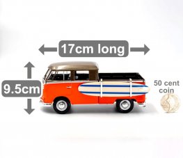 1:24 Volkswagen Type 2 (T1) - Service Pick-up with Surfboard (Black with Orange) MM79560SB 1:24 Volkswagen Type 2 (T1) - Service Pick-up with Surfboard (Black with Orange) MM79560SB