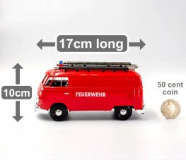 1:24 Volkswagen Type 2 (T1) Delivery Van - Fire Truck with Ladder and Nozzle (Red) MM79564FT 1:24 Volkswagen Type 2 (T1) Delivery Van - Fire Truck with Ladder and Nozzle (Red) MM79564FT