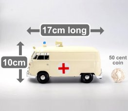 1:24 Volkswagen Type 2 (T1) Delivery Van - Ambulance (Cream) MM79565AB 1:24 Volkswagen Type 2 (T1) Delivery Van - Ambulance (Cream) MM79565AB