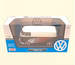 1:24 Volkswagen Type 2 (T1) Delivery Van - Hot Rod (2 Tone, Matt White / Black) MM79566HR 1:24 Volkswagen Type 2 (T1) Delivery Van - Hot Rod (2 Tone, Matt White / Black) MM79566HR