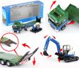 1:50 Flat Trailer with Loader (Blue-Green) Heavy Die cast Model KDW625038W