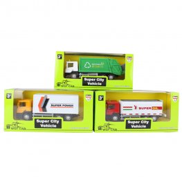 6" Diecast Transport Vehicle, 3 Style Mixed Window Box WGT2437-1