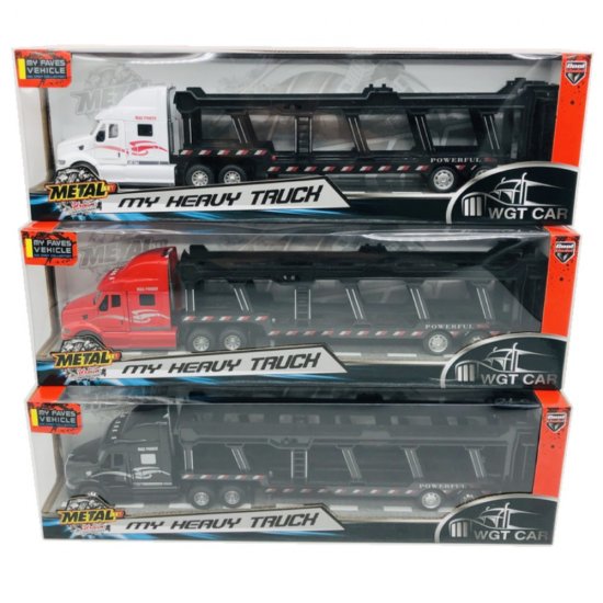 1:50 Diecast Car Carrier Truck, 3 Style Mixed Window Box WGT2441-1